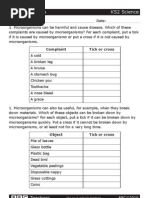 Download Bbc Teachers Ks2 Science Worksheet Microorganisms by Bunjin Yun SN131404025 doc pdf