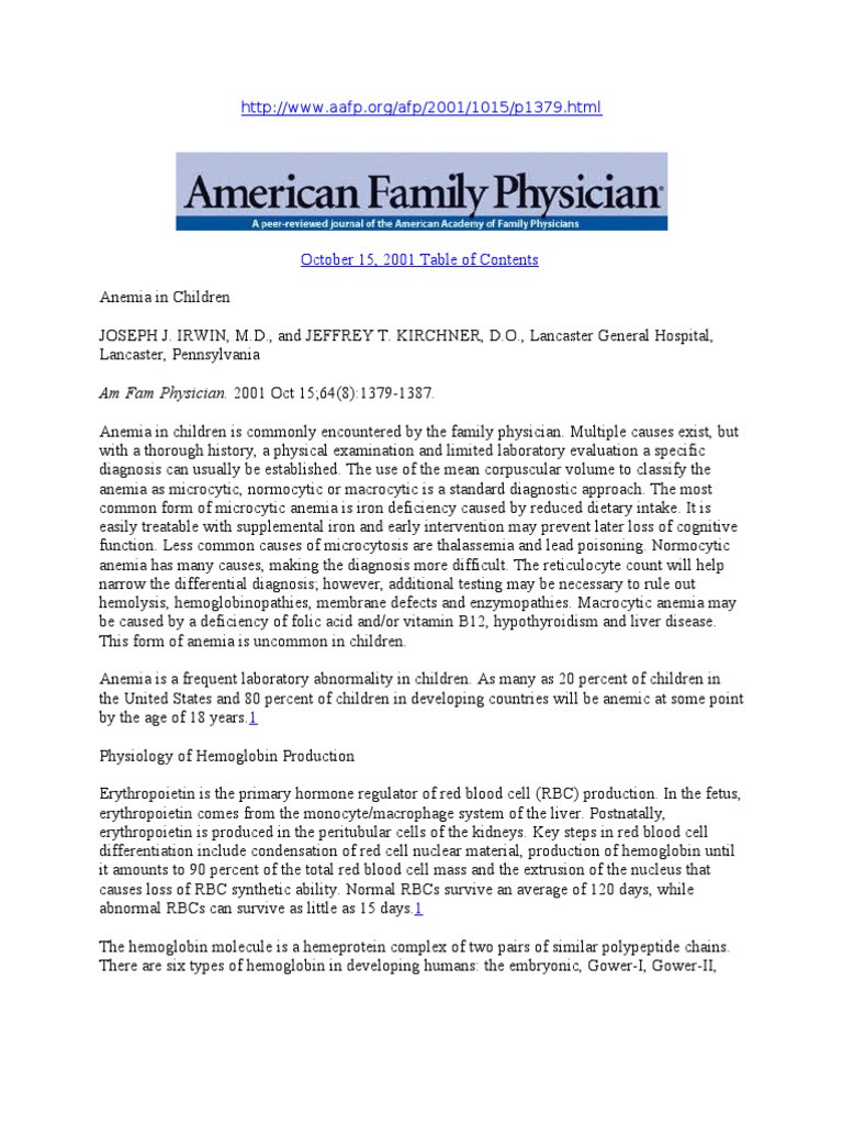 Journal 1 Anemia Sickle Cell Disease