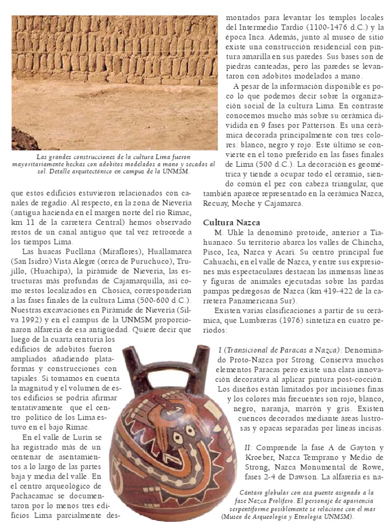 Cultura Nazca. Arqueología Cultura (general)