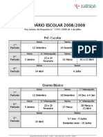 Calendário Escolar 2008/09
