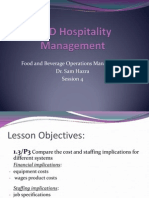 Food and Beverage Operations Management Dr. Sam Hazra Session 4