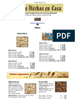 Lista de Precios MALTAS - Cervezas Hechas en Casa