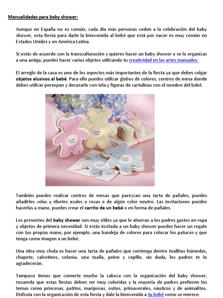 Manualidades para Baby Shower | PDF, image size:768x1024