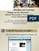 How Does Reading and Learning Change On The Internet? : Ideas For Responding To New Literacies Across Massachusetts