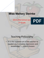 Miss Mallory Steinke: 2013-2014 School Year 1 Grade