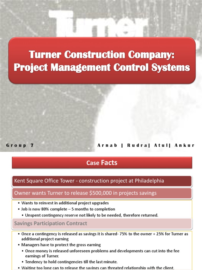 Project Management Turner Construction Company Project Management