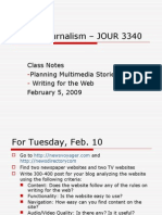 5 Feb 09 Online Journalism - MultimediaPackages&Writing Class Notes Feb 5 2009
