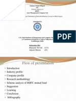 Scheme Analysis Of: Summer Project Report On HDFC Asset Management Company LTD