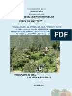 Chacralla 2013 - Perfil Tecnico Agua y Desague