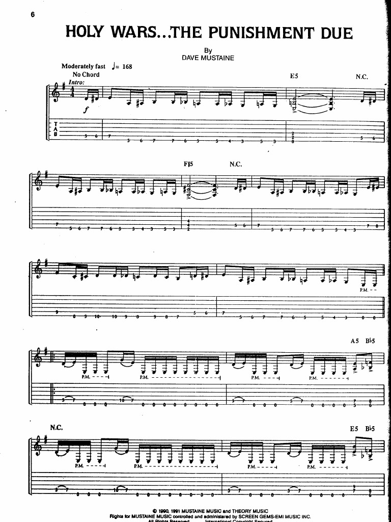 Guitar Songbook) Megadeth - Rust in Peace | PDF