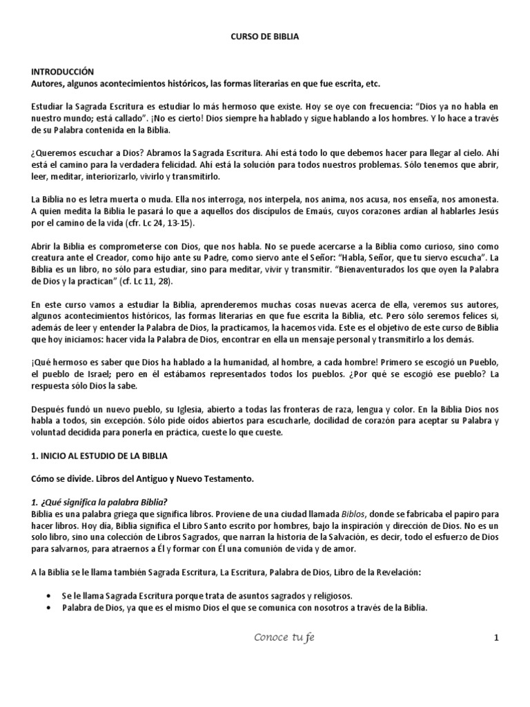 Estudio de la Biblia: Guía y Reflexiones | PDF | Canon bíblico | Biblia