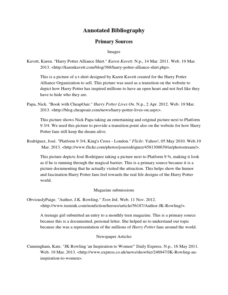 Annotated bibliography as a tools picture