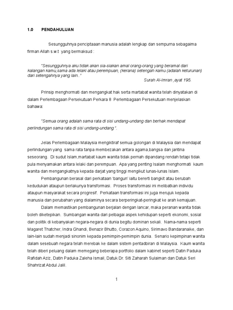 Wanita Dalam Pembangunan Negara Pdf