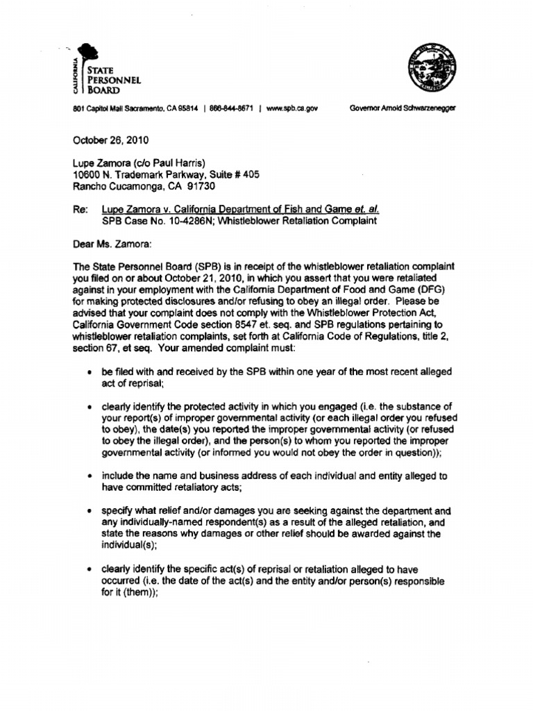 Zamora Whistle Blower Complaint Pdf Whistleblower Lease