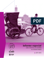 Informe Especial: Sobre El Derecho A La Movilidad en El Distrito Federal 2011-2012
