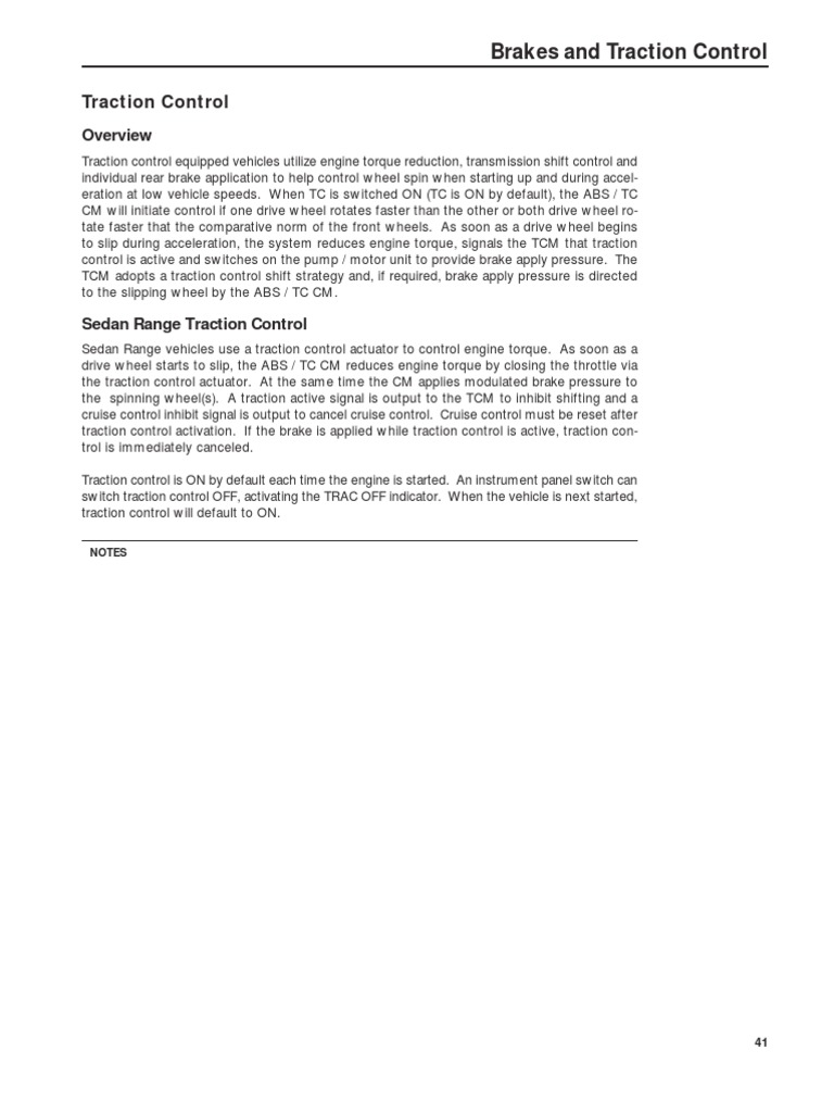 Sedan Traction Control System Overview | PDF | Throttle | Transmission ...