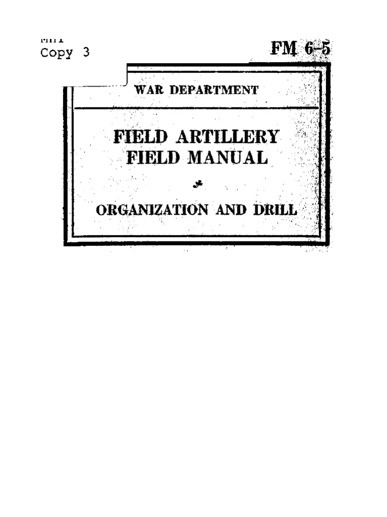Field Artillery Field Manual Organization and Drill Download Free