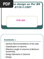 Column Design As Per BS 8110-1:1997: PHK/JSN