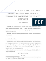 Regularity Criterion For The 3D Fluid Passing Through Porous Medium in Terms of The Gradient of One Velocity Component