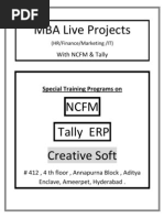 MBA Live Projects: With NCFM & Tally