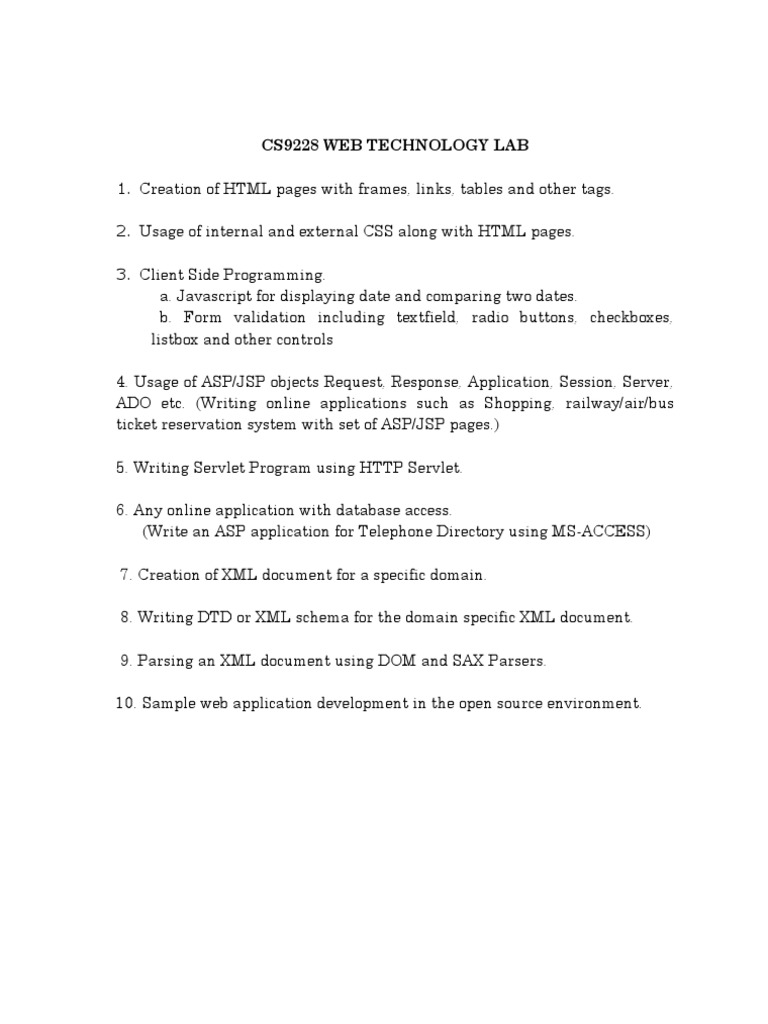 Web Technology Lab: HTML & CSS Projects | PDF | Html Element | Xml