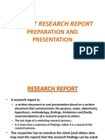 Market Research Report Preparation and Presentation Update