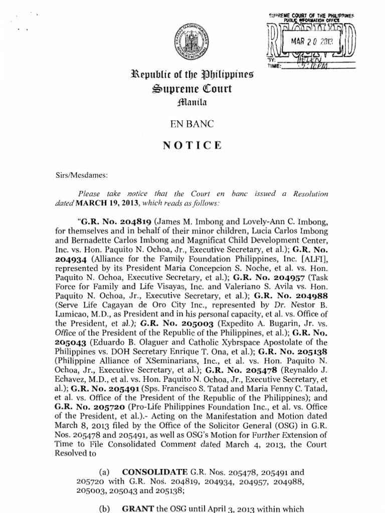 Supreme Court Resolution on Multiple Cases | PDF