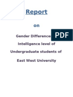 Gender Differences in Intelligence Level of Undergraduate Students of East West University