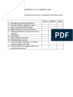 Fundamentals of Accounting (1A&B) - Sample Problem