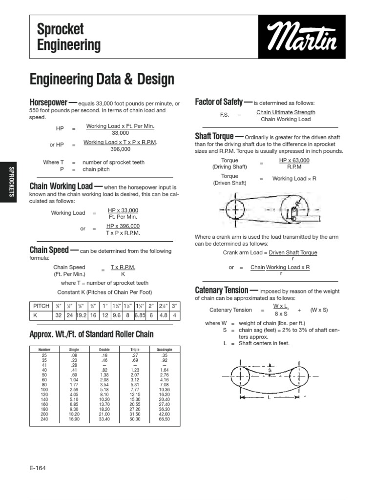 Martin Sprocket Calculation PDF Horsepower Torque
