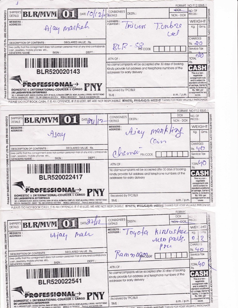 Government Phone Consignment Note | PDF | Business