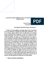 Algunas Características de Las Traducciones Medievales