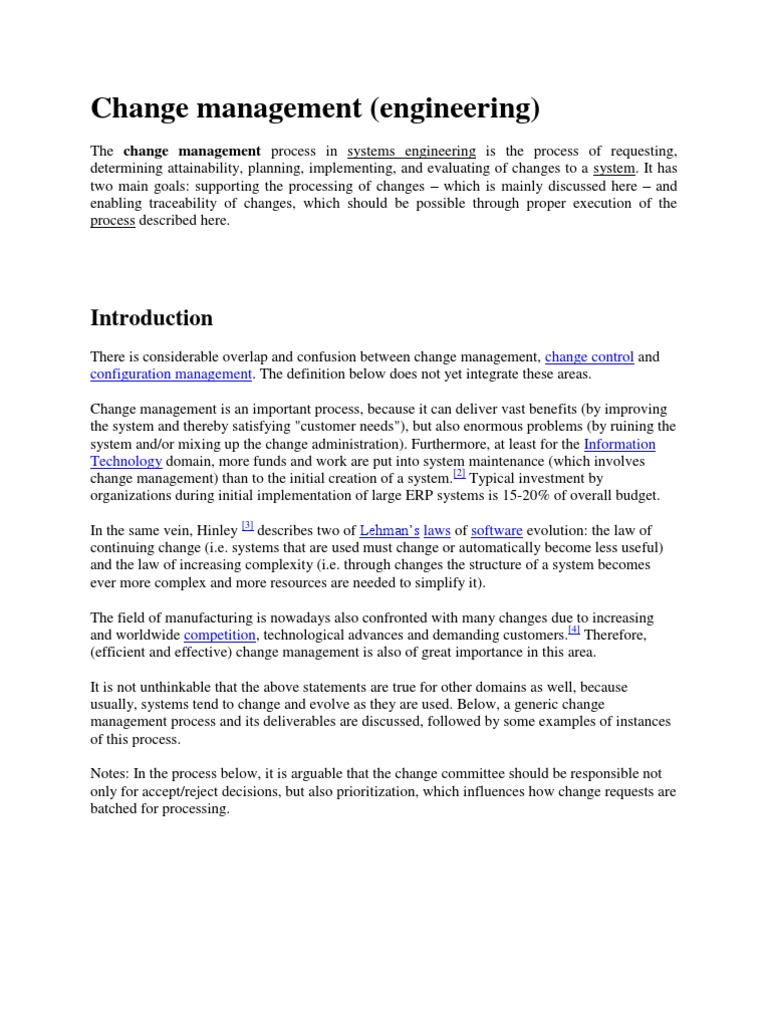 Change Management Process Overview | PDF | Systems Engineering | Computing