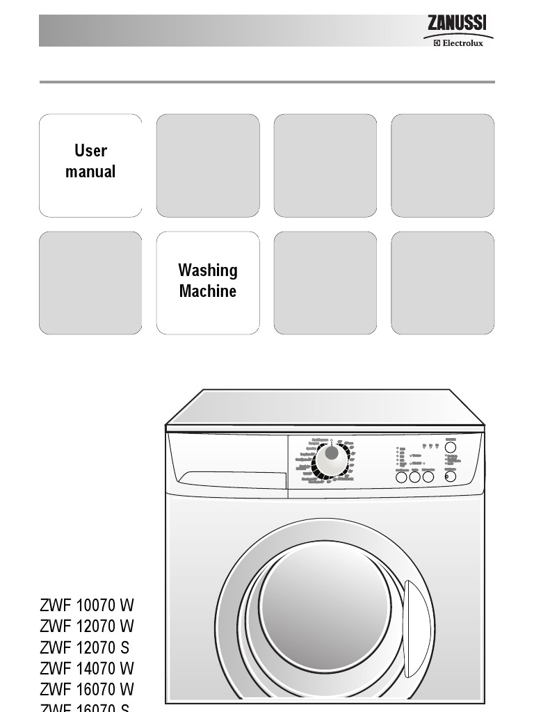 Zanussi 12070W PDF | Washing Machine | Laundry