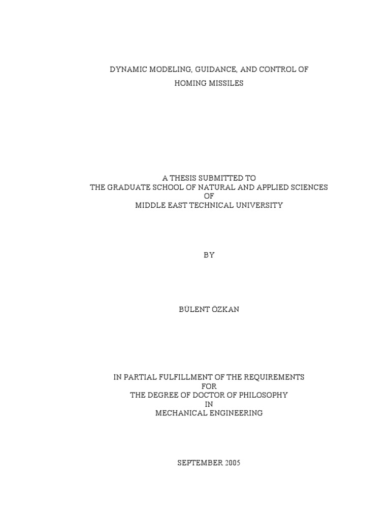 Missile Dynamics and Autopilot Design | PDF | Guidance System | Flight ...