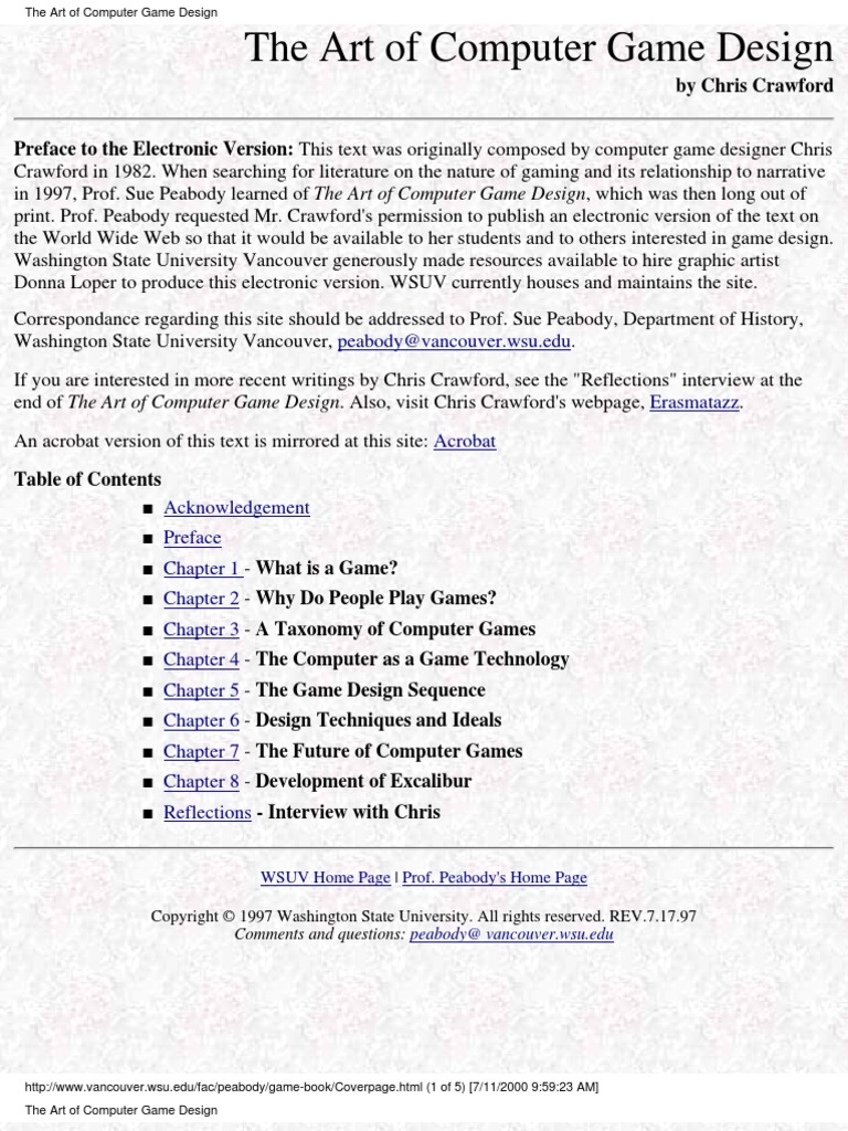 Crawford On Game Design | PDF | Game Design | Input/Output