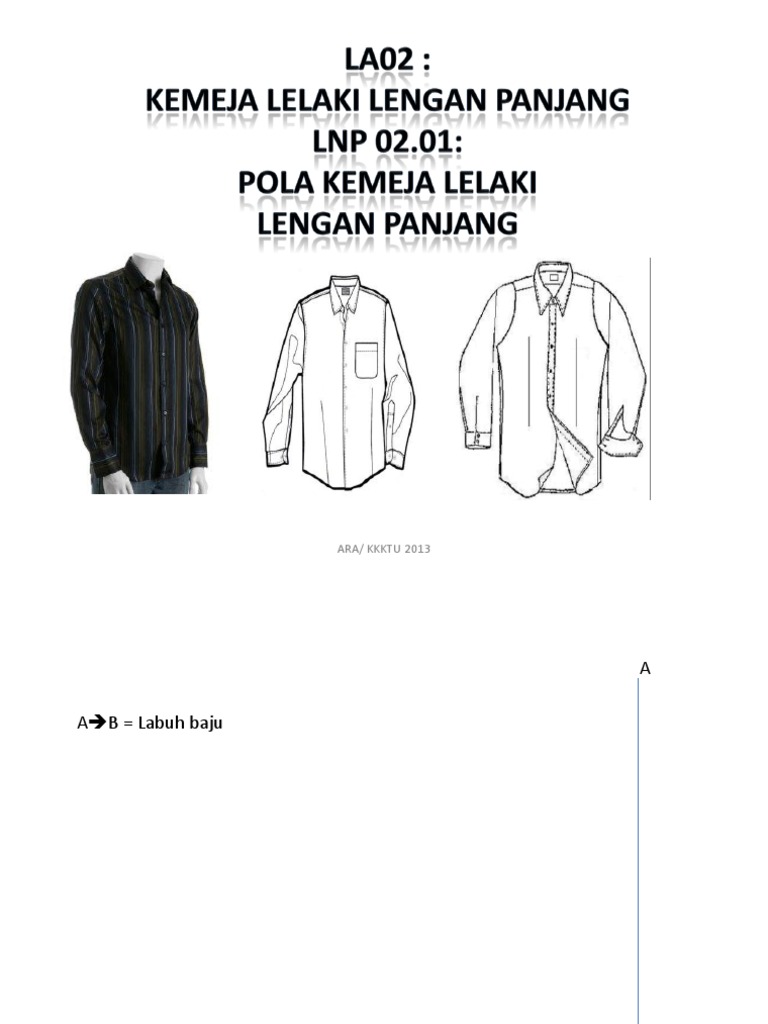  Pola Baju Kemeja  Lengan Panjang