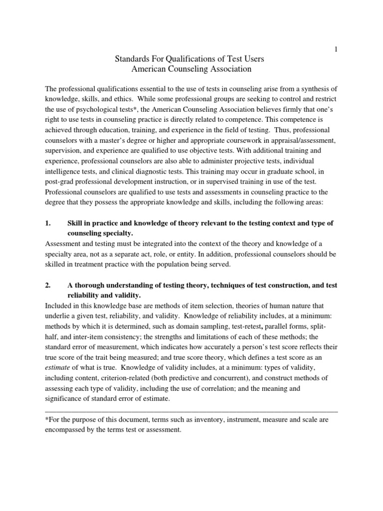 Qualifications of Test Users - Final | PDF | Validity (Statistics ...