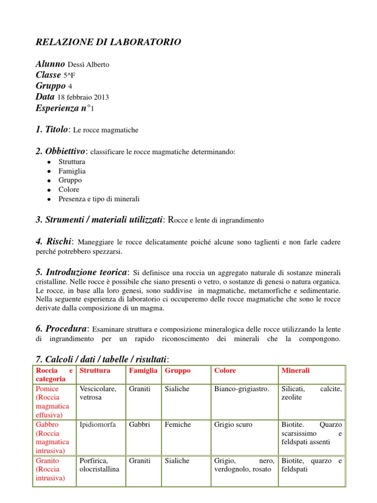 Relazione di laboratorio