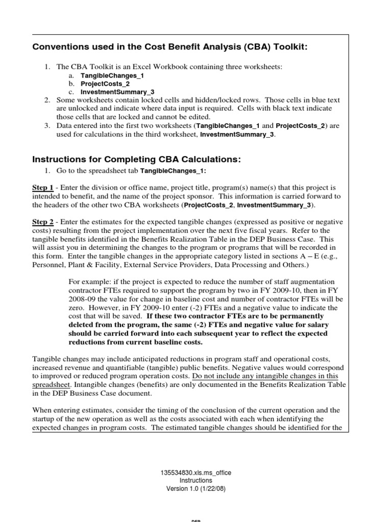 Cba Example | Spreadsheet | Internal Rate Of Return