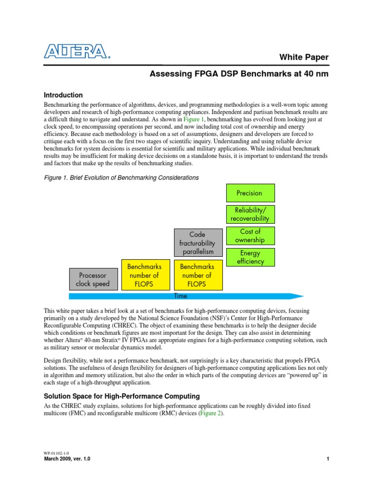 Altera Assessing FPGA DSP Benchmarks at 40 NM | PDF | Field ...