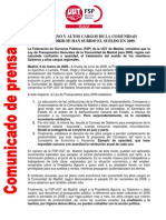 Comunicado Prensa-Sueldo Gobierno y Altos Cargos