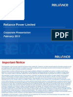 Reliance Power Corporate Presentation Highlights Key Projects