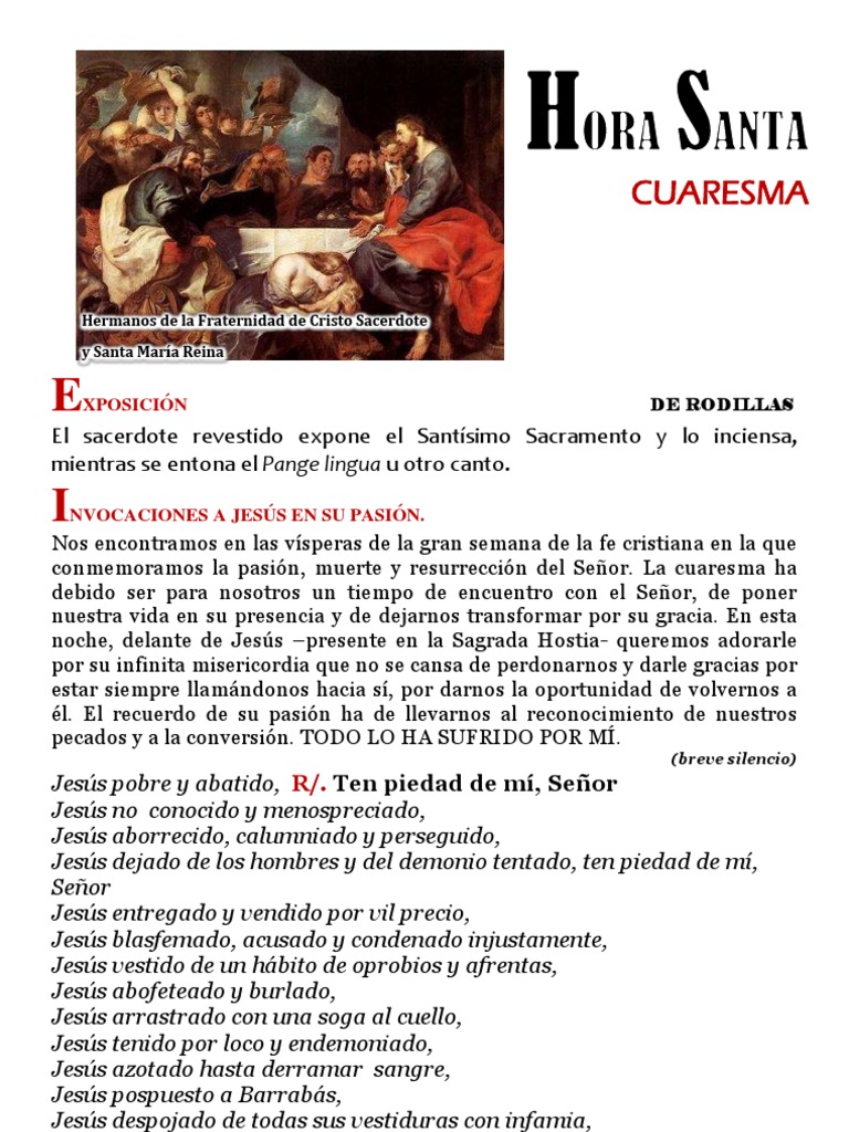 Hora Santa Cuaresma PDF Sacerdote Jesús