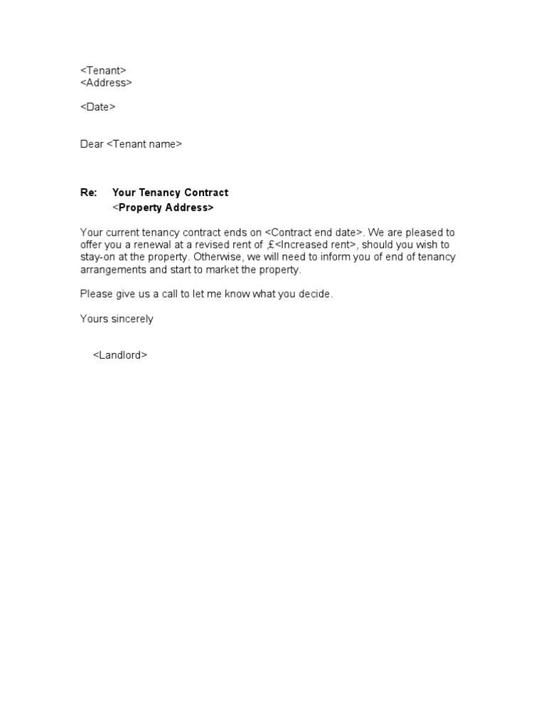 Renewal Letter Template