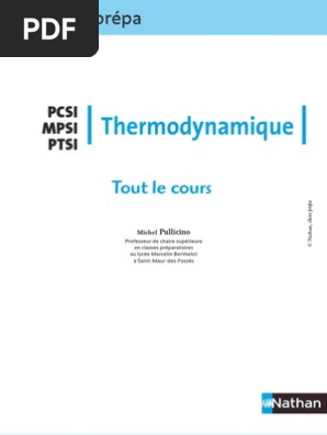 Tout Le Cours Thermodynamique Pcsi Mpsi Ptsi - 