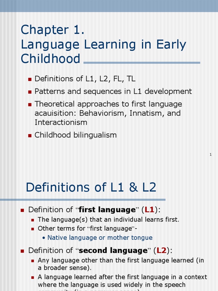 Early Language Learning Theories | PDF