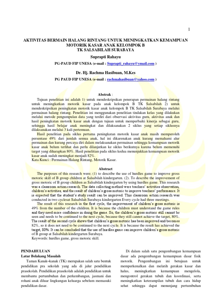 Skripsi Paud Ptk Ide Judul Skripsi Universitas