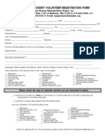 Paralegal/Student Volunteer Registration Form