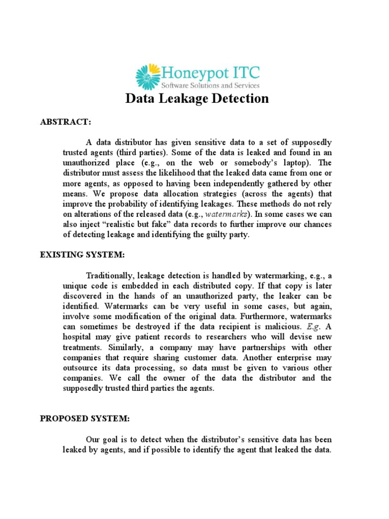 Data Leakage Detection | PDF | Object (Computer Science) | Mathematical ...